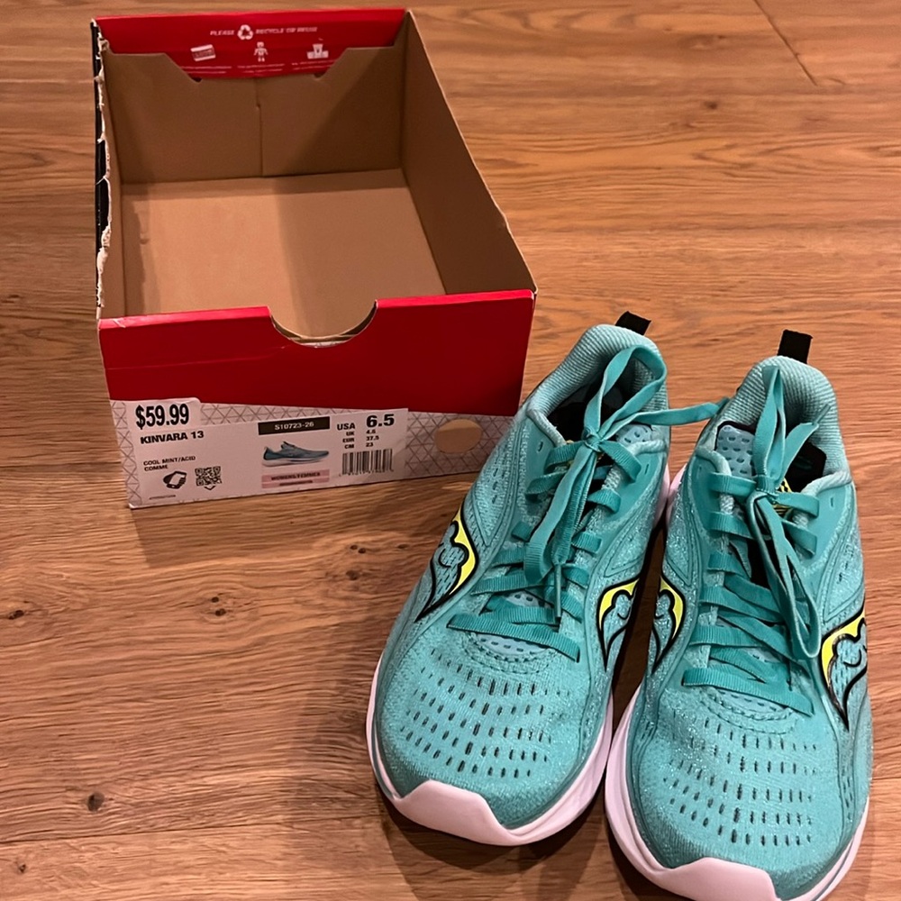 Saucony Women’s Kinvara 13 in Cool Mint, size 6.5, brand new in box